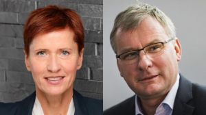 Kosmos und Kicker kooperieren - Kooperationspartner: Birgitta Barlet (Kosmos Verlag) und Jörg Jakob (Olympia-Verlag) - Quelle: privat/Olympia-Verlag